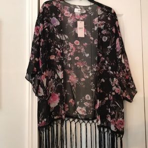 Sheer floral kimono XL NWT